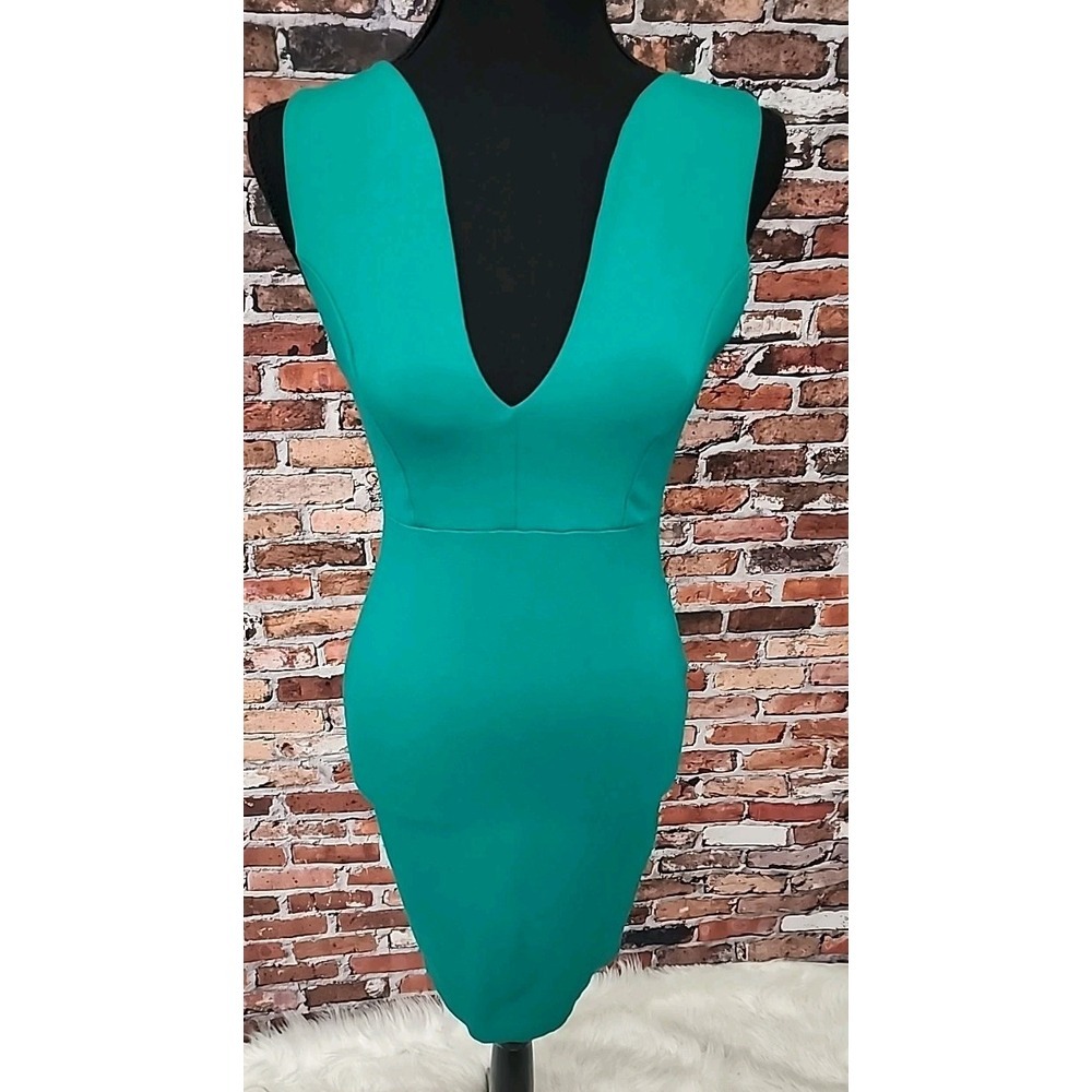 Windsor S Green St Patricks Day Bodycon Deep Plunge Dress Full Back Zipper Short